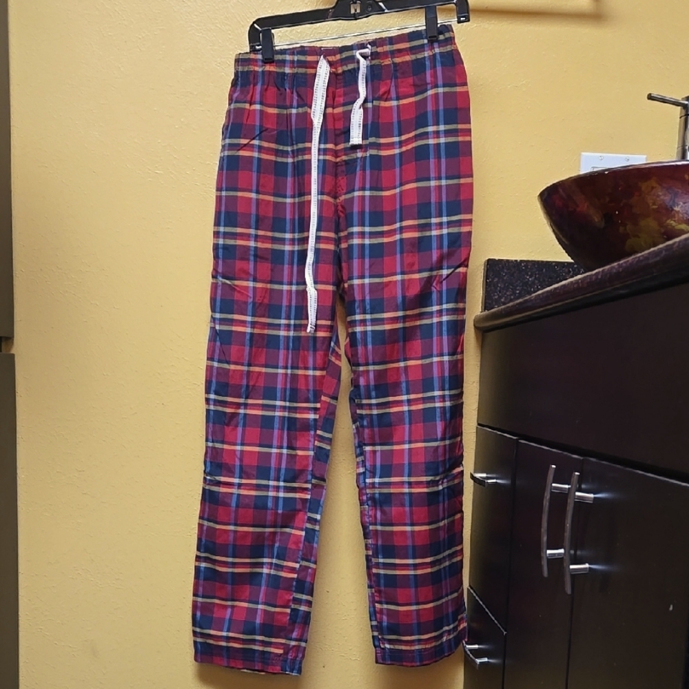 Plaid Pajama Pants with Drawstring